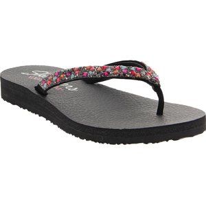 Skechers Women's  Multicolored Daisy Gem Flip Flop Sandals